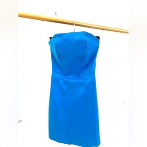 Romeo & Juliet Couture Vibrant Blue Strapless Dress
